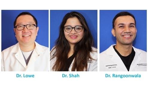 New Dentists Team - photo of Dr. Sanika Shah, and Dr. Asif Rangoonwala, and Dr. Steven Lowe