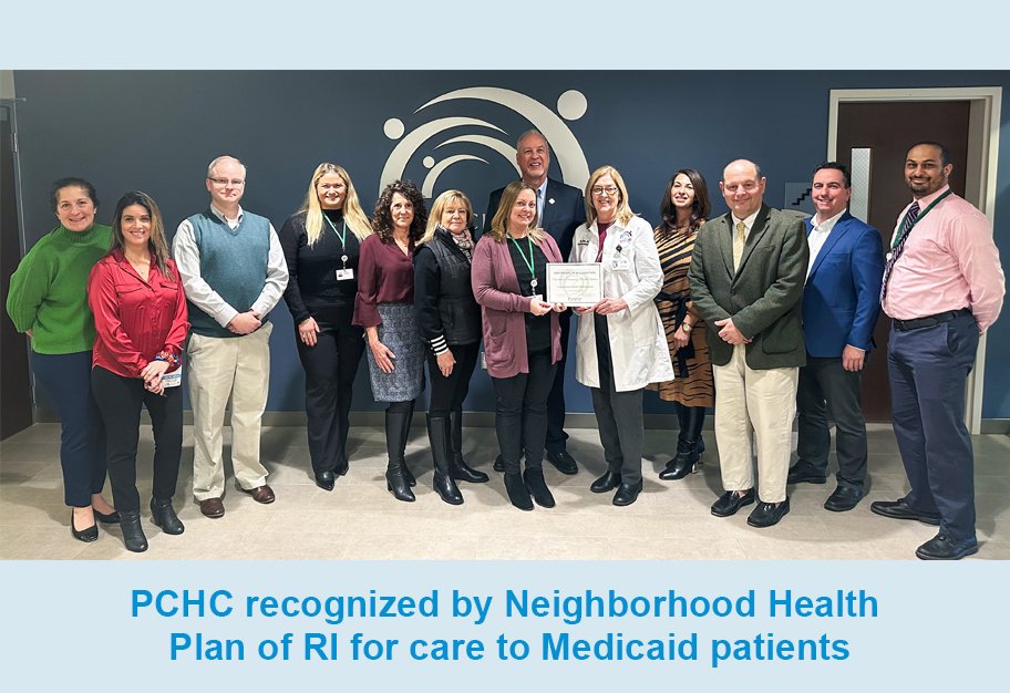 Photo of PCHC recognized by Neighborhood Health Plan of RI for care to Medicaid patients